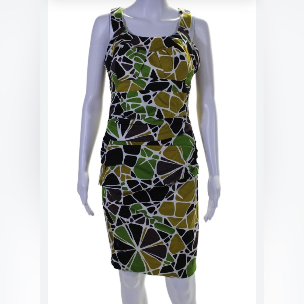 Jax Stylish Green and Brown Patterned Skirt